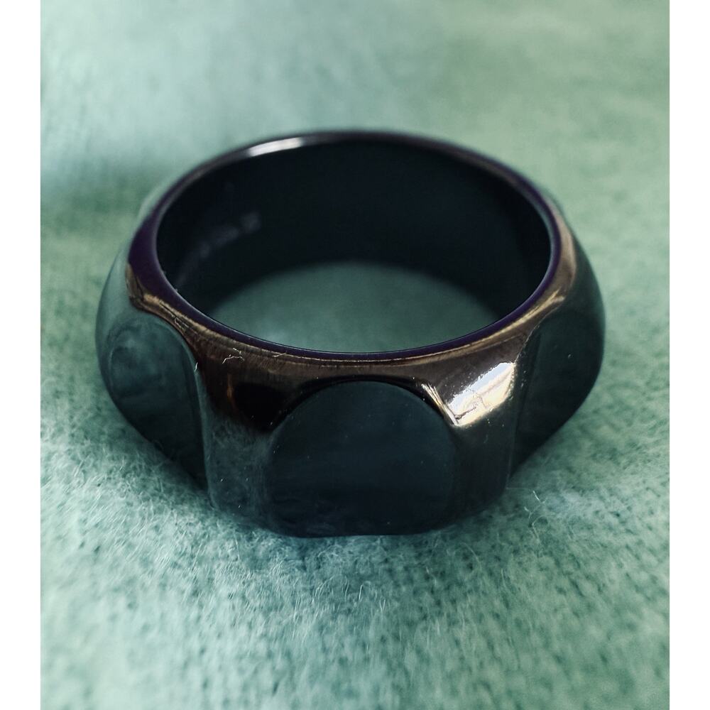 Tiffany & Co Black Titanium ti Paloma Picasso Groove Wide 9mm Unisex Ring size 7